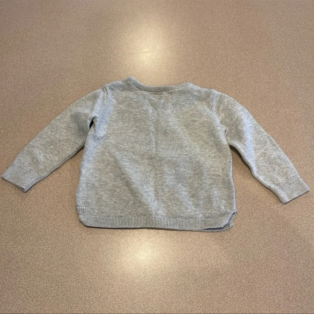 GAP Gray Kids Sweater with Cat and Pink Bow